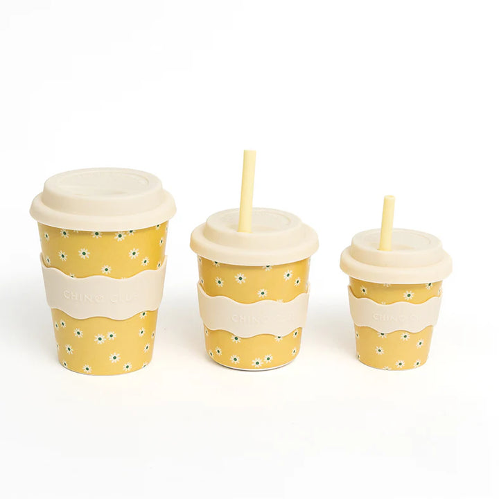 Yellow Daisy Kids Keep Cup 240ml + Straw
