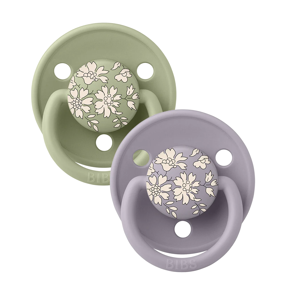 BIBS x Liberty Round De Lux Silicone Dummies 2 Pack (ONE SIZE 0-3 Years)