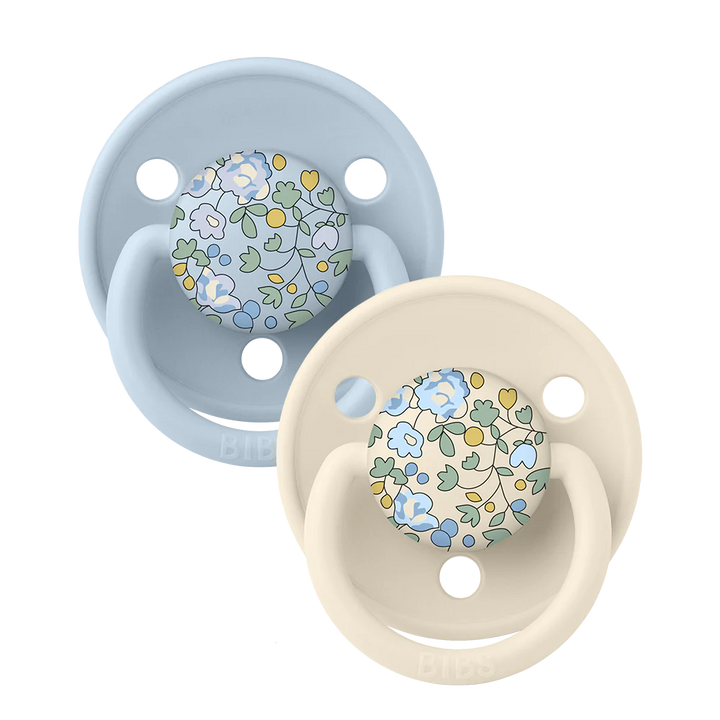 BIBS x Liberty Round De Lux Silicone Dummies 2 Pack (ONE SIZE 0-3 Years)