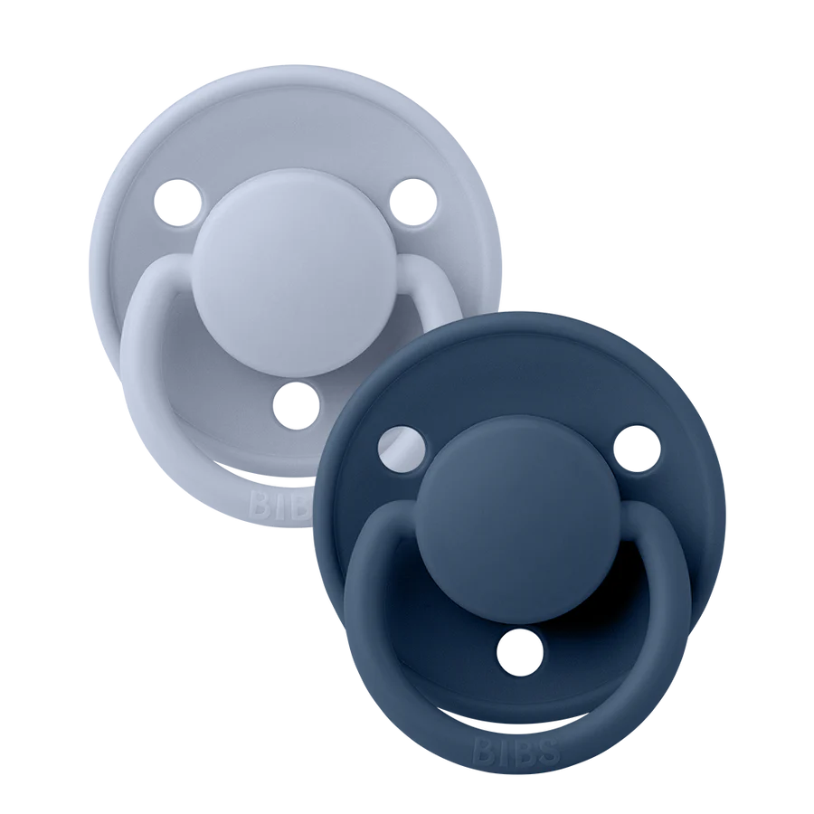 BIBS Round De Lux Silicone Dummies 2 Pack (ONE SIZE 0-3 Years)