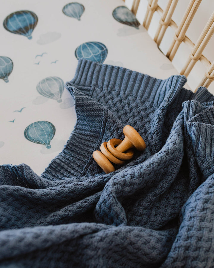 Snuggle Hunny Diamond Knit Baby Blanket - River