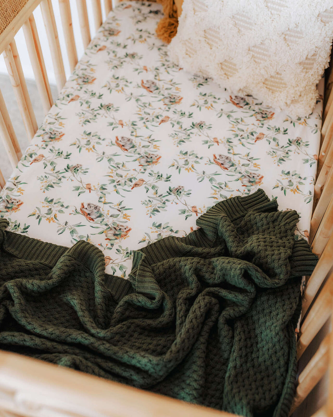 Snuggle Hunny Diamond Knit Baby Blanket - Olive