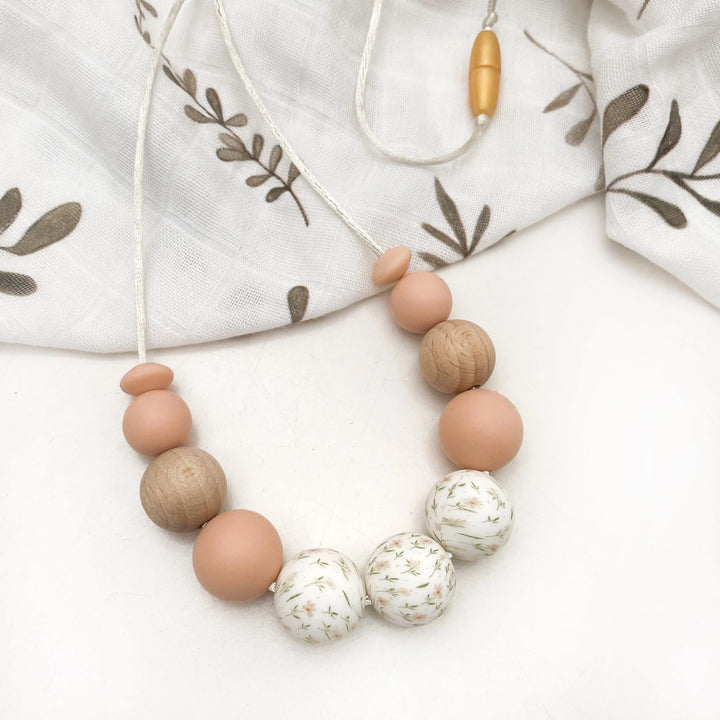 Spring Bloom Silicone Necklace - Blush Daisies