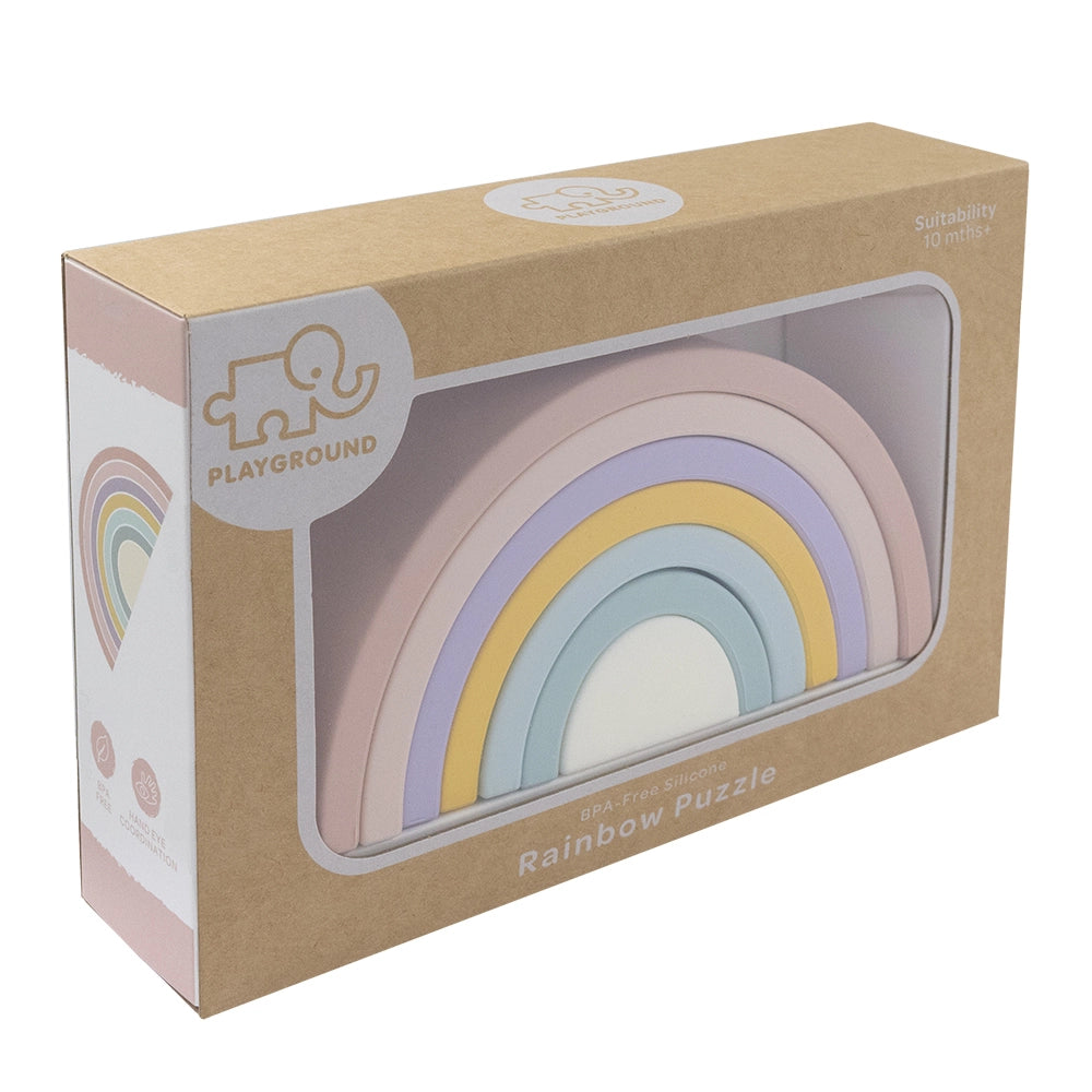 Silicone Rainbow Puzzle - Rose Pastel