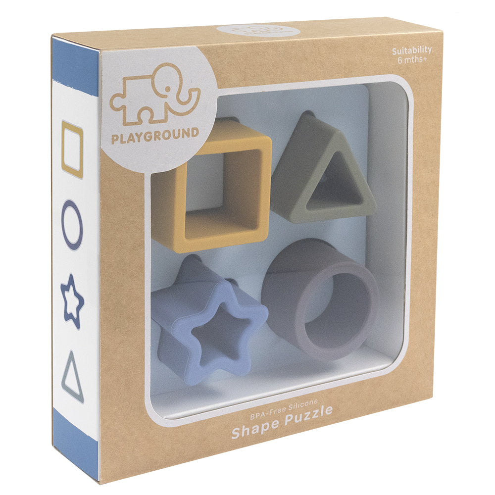 Silicone Shape Puzzle - Steel Blue