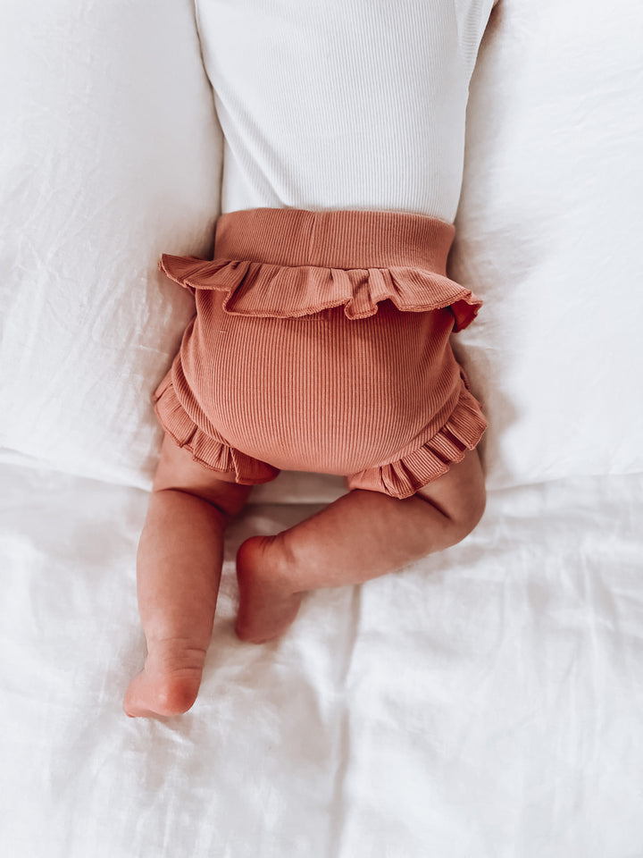 Snuggle Hunny Organic Ribbed High Waist Bloomers - Rose