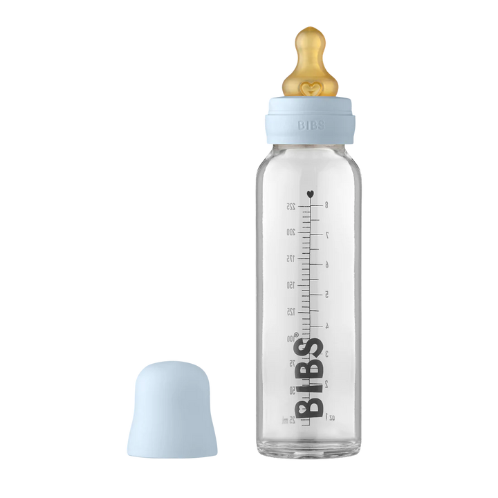 BIBS Baby Glass Bottle Complete Set 225ml | Baby Blue