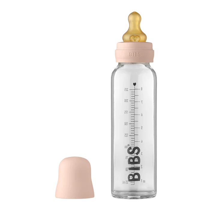 BIBS Baby Glass Bottle Complete Set 225ml | Blush