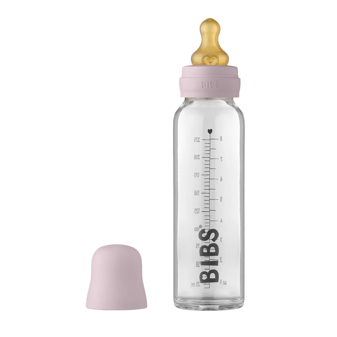 BIBS Baby Glass Bottle Complete Set 225ml | Dusky Lilac