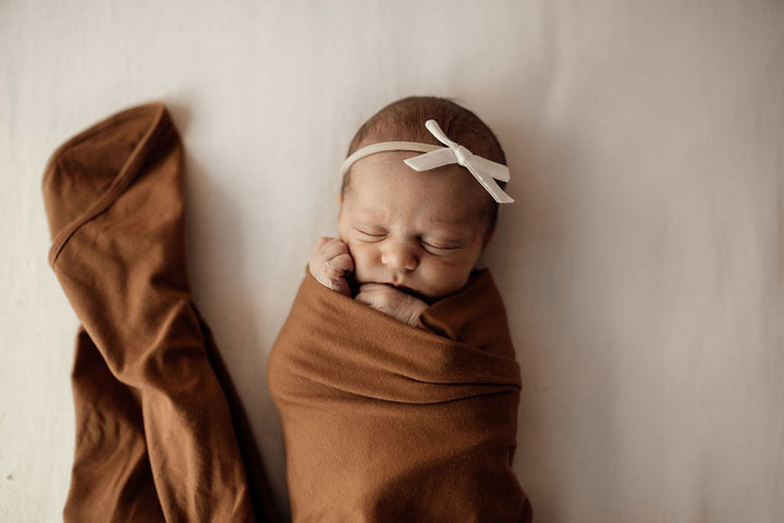 Snuggle Hunny Baby Jersey Wrap & Beanie Set - Bronze
