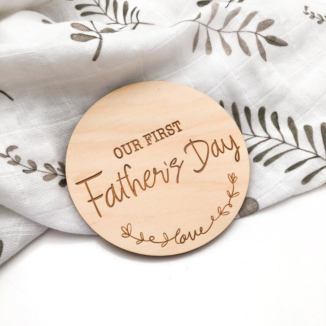 Our First Father's Day Timber Plaque