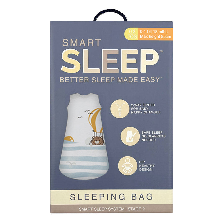 Smart Sleep Summer Sleeping Bag 0.2 TOG 6-18mths - Up up & Away