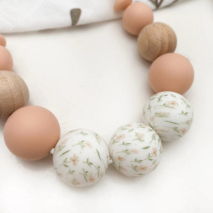 Spring Bloom Silicone Necklace - Blush Daisies