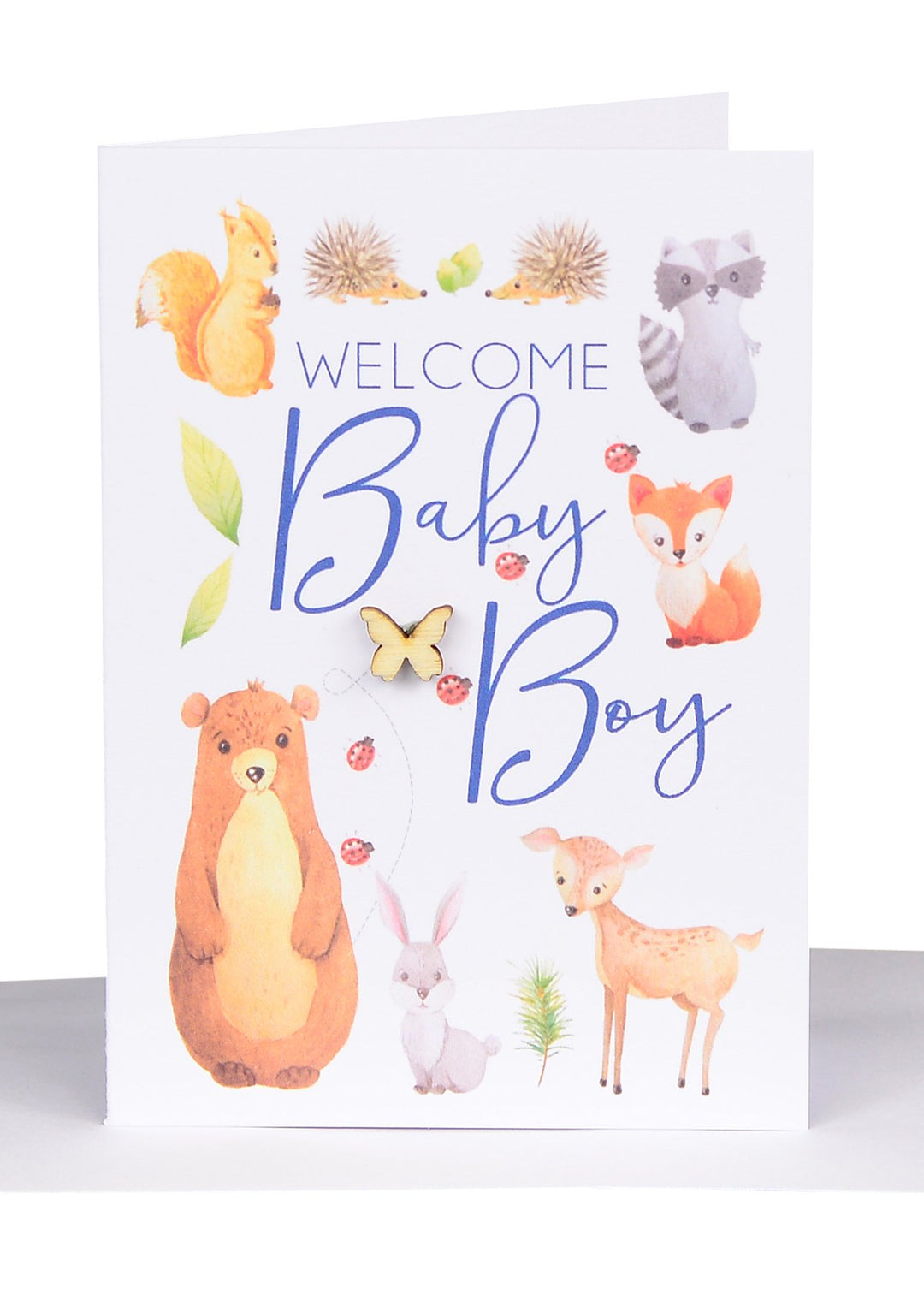 Greeting Card - Welcome Baby Boy Forest Friends