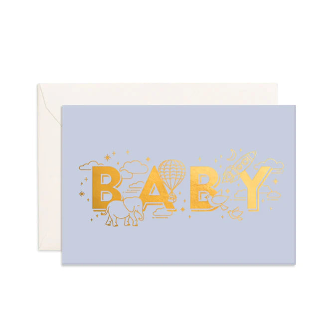 Baby Universe Duck Egg Blue Mini Greeting Card