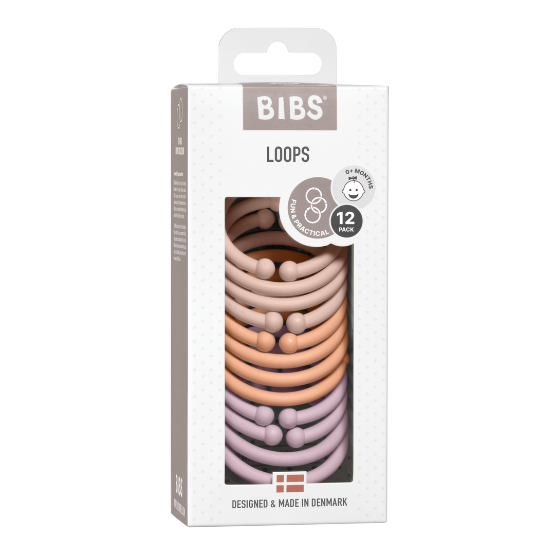 BIBS Loops 12 Pack  Blush / Peach / Dusky Lilac