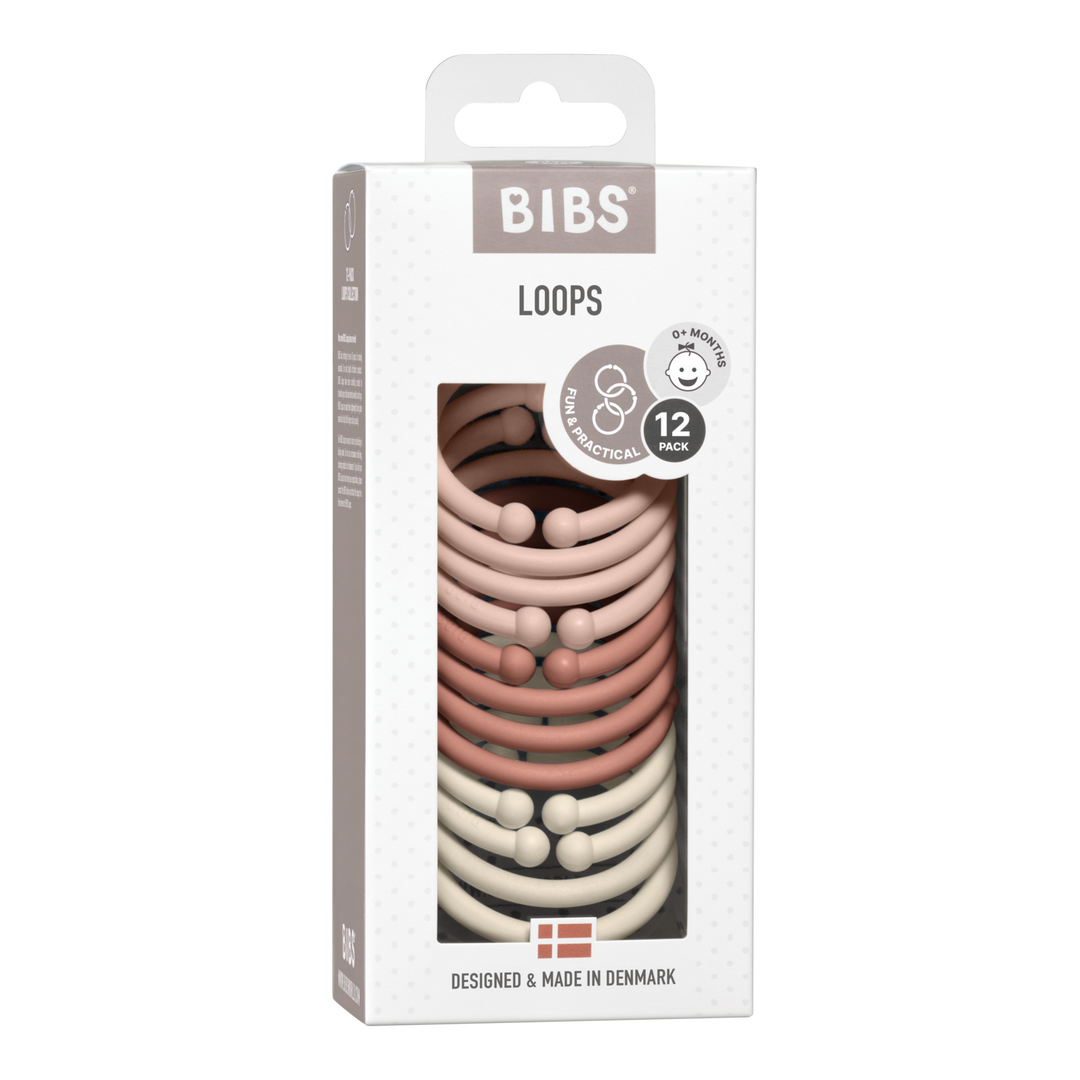 BIBS Loops 12 Pack  Blush / Woodchuck / Ivory