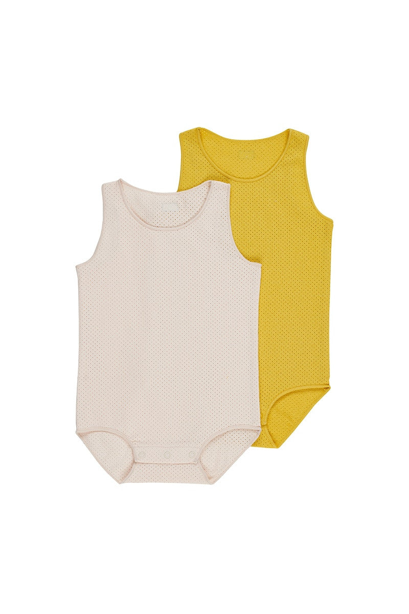 Bonds Baby Wondercool Eyelet Singletsuit 2 Pack - Yellow & Cream