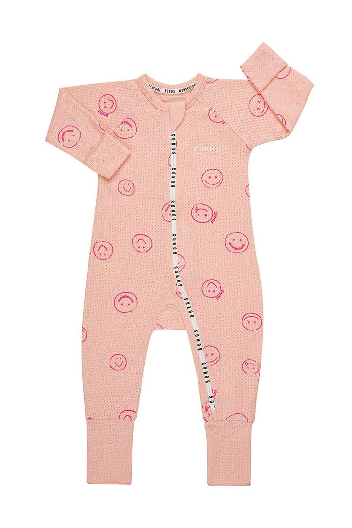 Bonds Baby Wondercool Eyelet Zip Wondersuit - Wondersmile Pink