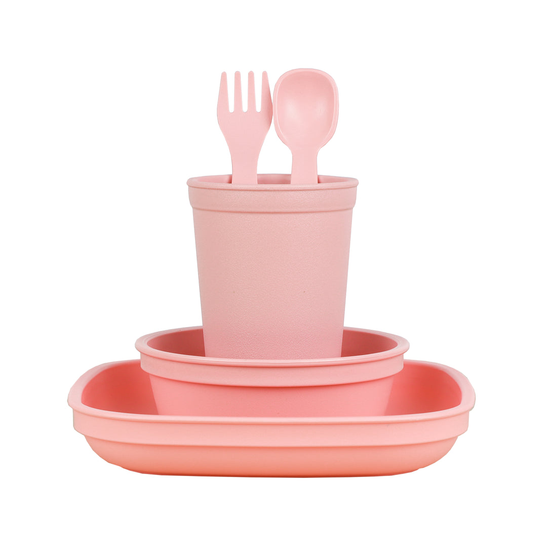 Re-Play Bundle - Tumbler Cup, Bowl, Plate & Cutlery Set - Assorted Colours