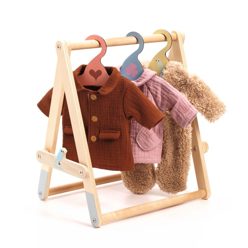 Doll's Clothing Rack with Hangers
