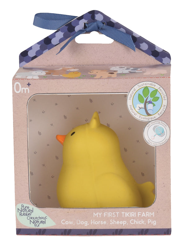 Tikiri My First Farm Animals Natural Rubber Toy - Chick Gift Box
