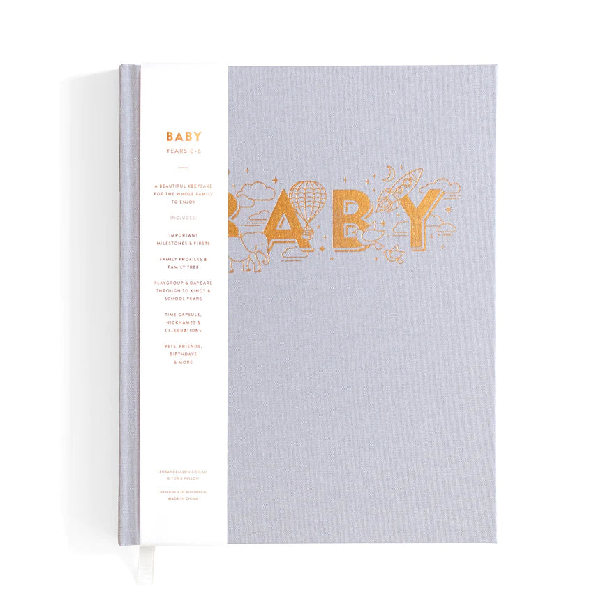 Baby Record Book - Grey