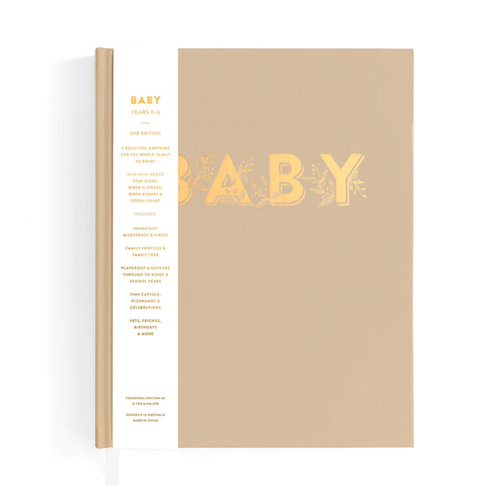 Baby Record Book - Biscuit