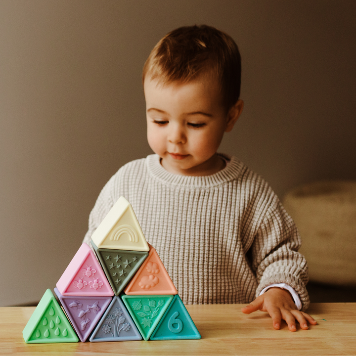 Jellystone TriBlox Sensory Play Blocks - Rainbow Pastel