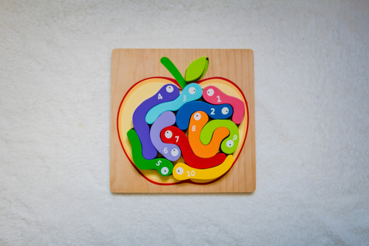 Wooden 123 Worm Puzzle