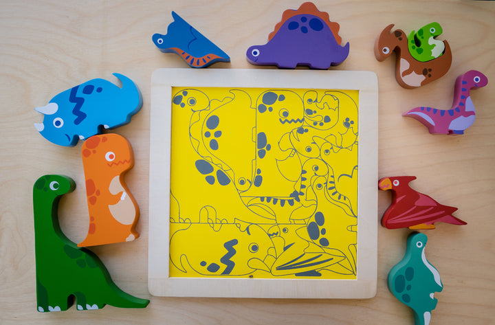 Chunky Wooden Puzzle - Dinosaurs