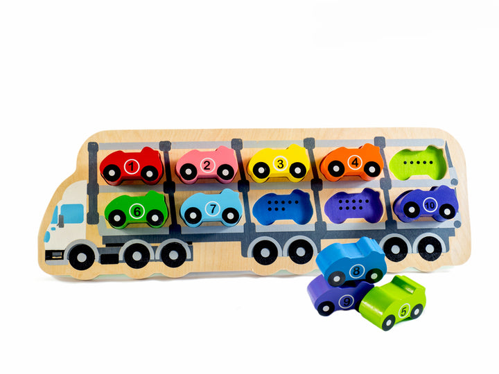 Wooden Puzzle 1-10 Cars