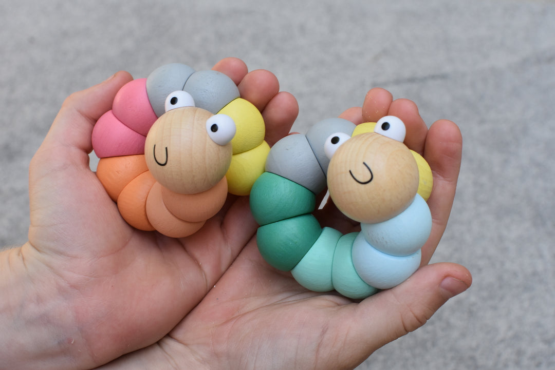 Pastel Wriggly Wooden Worms
