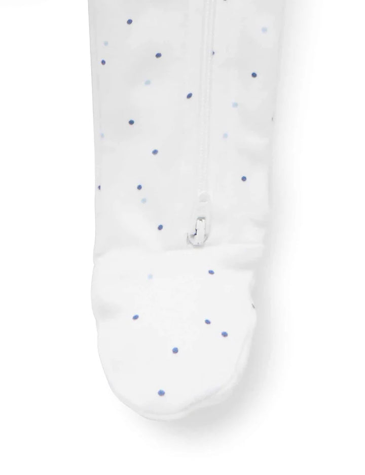 Purebaby Organic Zip Growsuit 2 Pack - Pale Blue & Spots