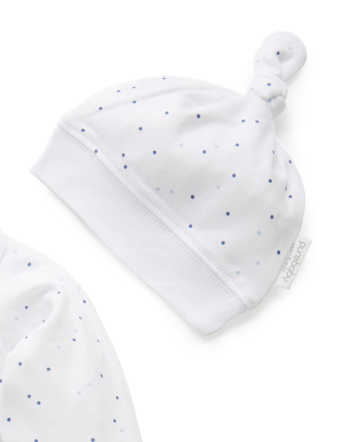 Purebaby Organic 3 Piece Set - Pale Blue Spots