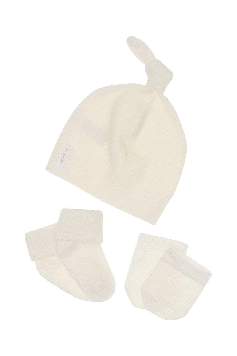 Bonds Baby Newbies Newborn Hat, Mittens & Booties Set | Lamby
