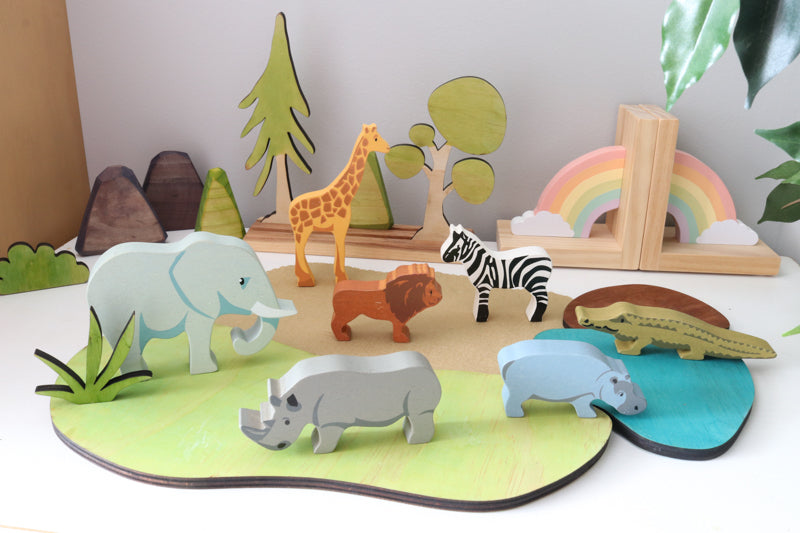 Wooden Animal Play Set - Safari