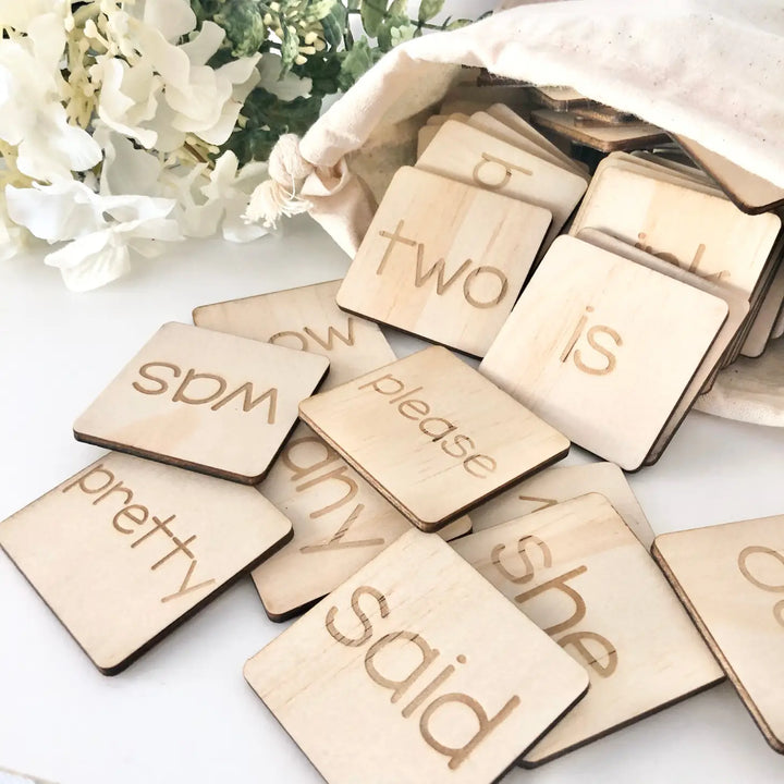 Wooden Learning Tiles - 110 Sight Words