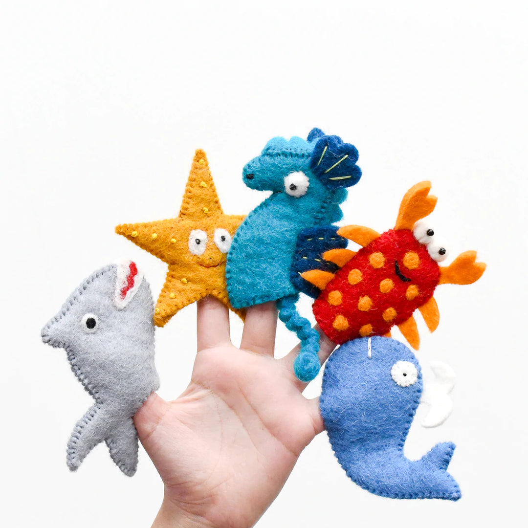 Felt Finger Puppet Set - Ocean and Sea Creatures