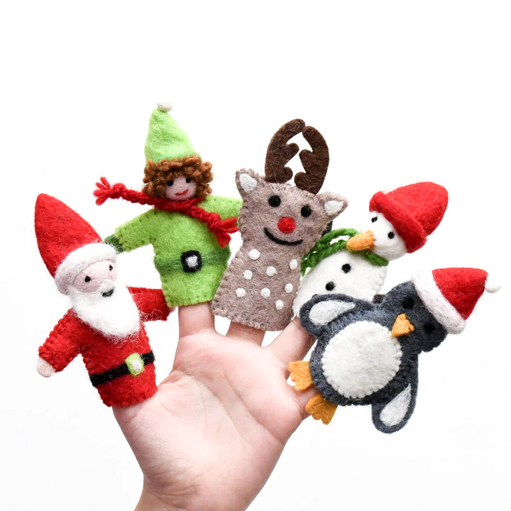 Felt Finger Puppet Set - Christmas Friends