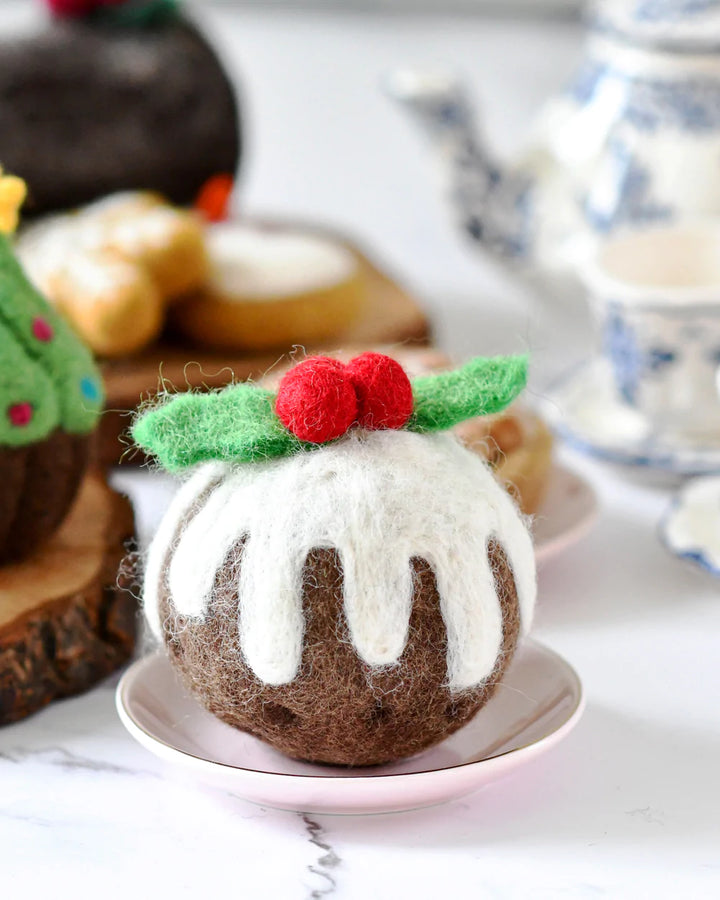 Felt Play Food | Round Christmas Pudding