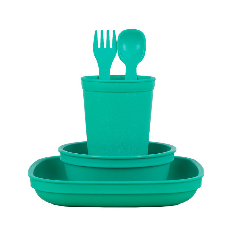 Re-Play Bundle - Tumbler Cup, Bowl, Plate & Cutlery Set - Assorted Colours