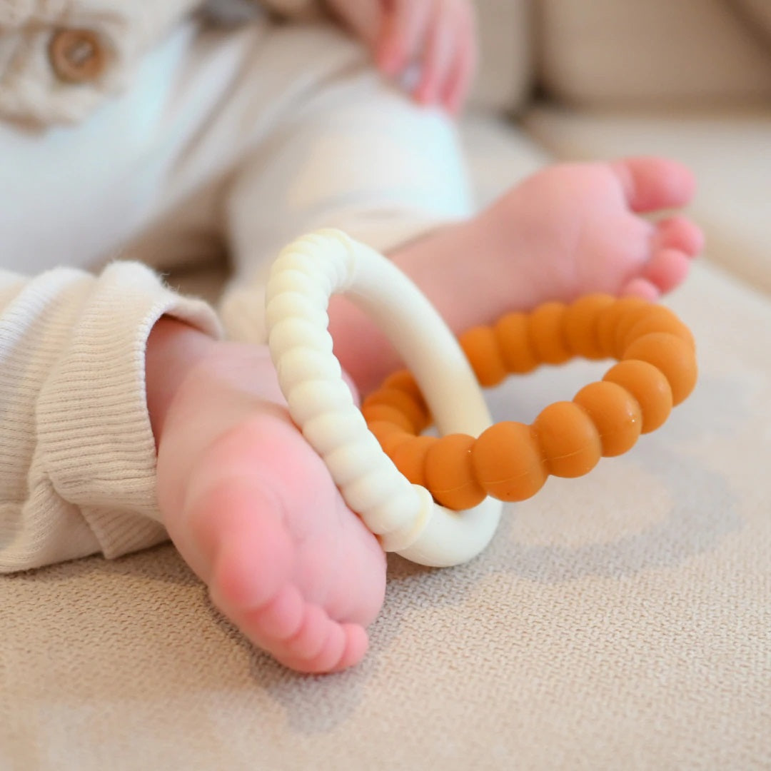 Jellystone Sunshine Teether Ring - Snow & Blush