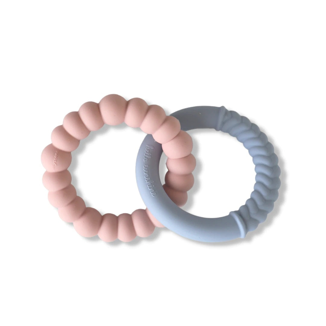 Jellystone Sunshine Teether Ring - Snow & Blush