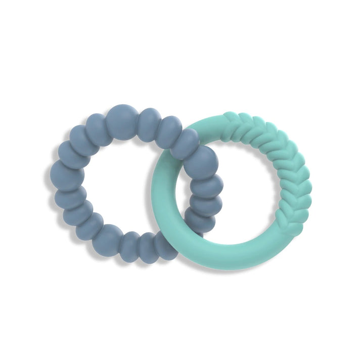 Jellystone Sunshine Teether Ring - Soft Mint & Dusty Blue